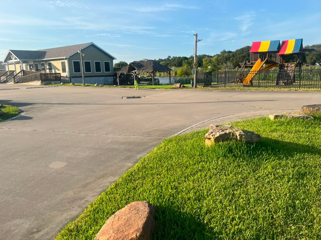 Gulf Coast 5 Star RV Resort entrance on FM 523 Oyster Creek TX — concrete paved roads big-rig friendly